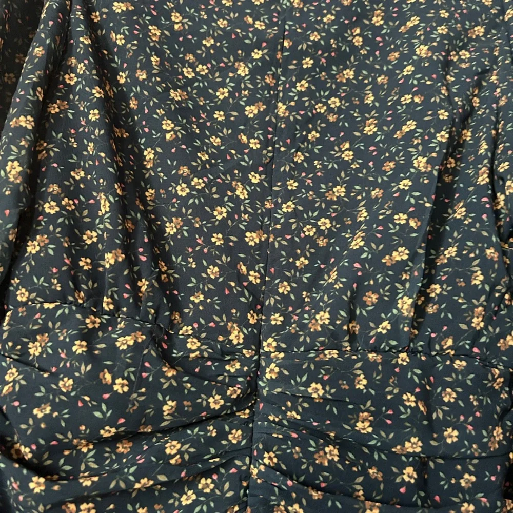 AQUA WOMENS ROMINA CHIFFON FLORAL MINI MINI DRESS NWT size L ‼️